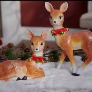 New Set of Two Large Ceramic Reindeer Vintage Inspired